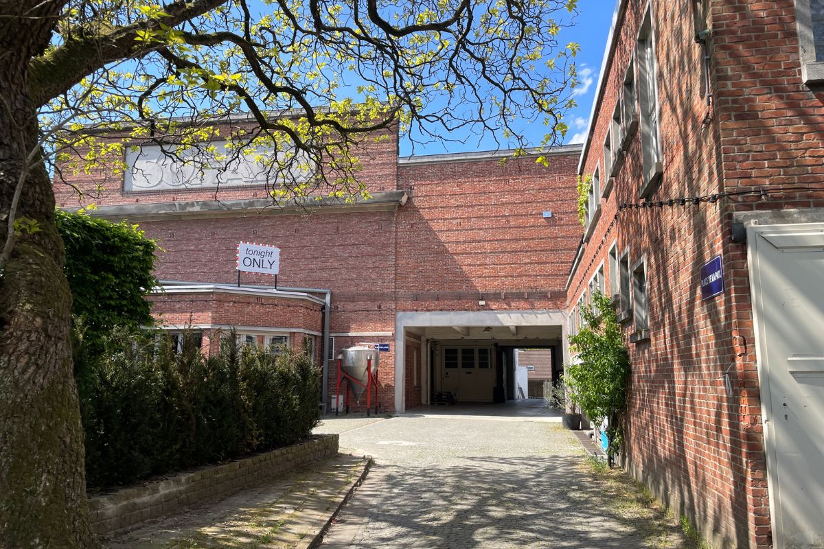 Front view of De Wilde Brouwers brewery building in Ghent